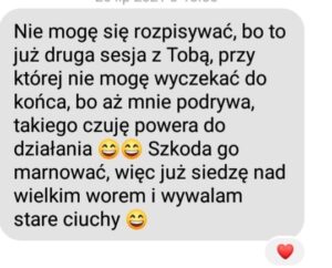 Opinia jak się klientka czuła po sesji :)